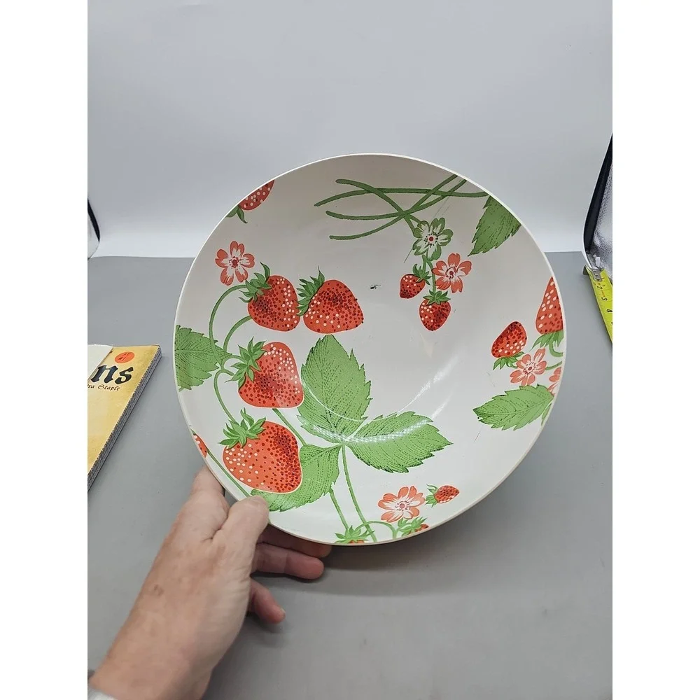 Vintage Strawberry Basket  Bowl, 1970's  Match Mates  Hard Plastic Japan Colorfu